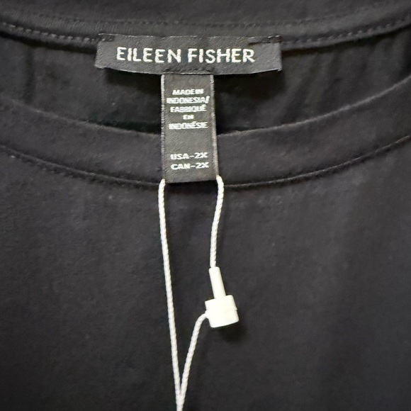 eiledn fisher sleeveless dress with soft gathing at waist and side pockets - Picture 2 of 6